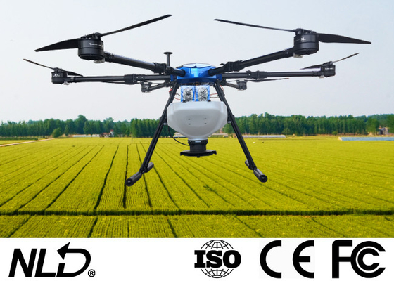 6 Rotors Agricultural Fertilizer Spraying Drone Flying Distance 5000m Remote Control